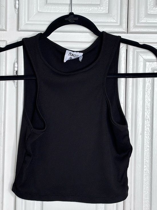 Princess Polly Tops - Princess Polly Black Ribbed High-Neck Tank sz 6